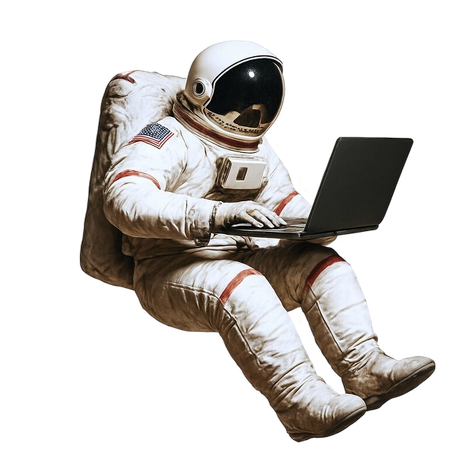 astronaut floating in space, design purpose