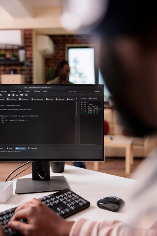 screen displaying code