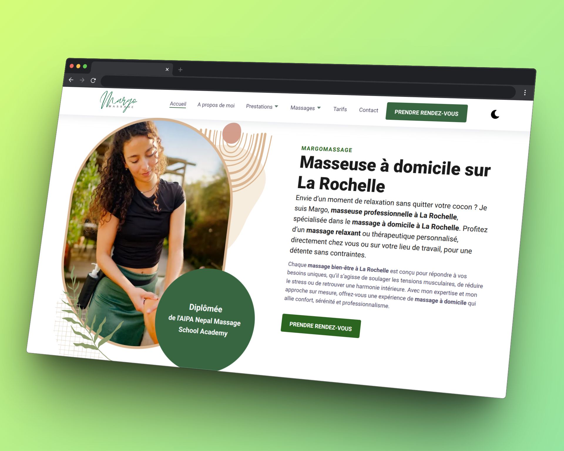 light theme margomassage mockup